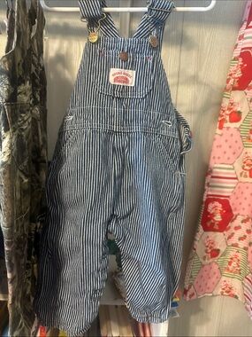 Railroad Stripe Kids Overalls - 24m